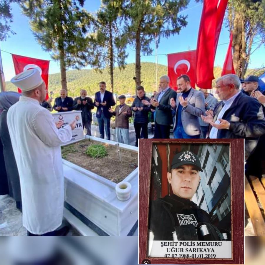 Şehit polis memuru Uğur Sarıkaya vefatının yıl dönümünde kabri başında dualarla anıldı 